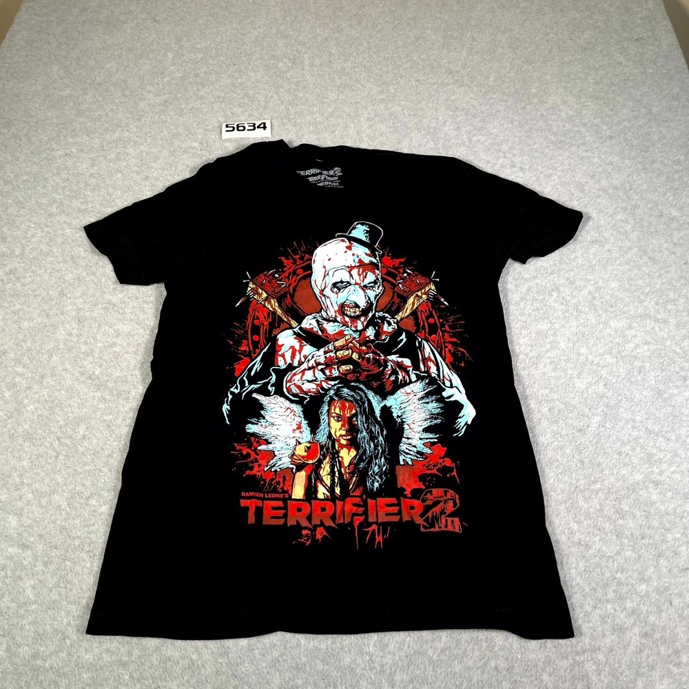 Terror Threads T Shirt Mens Medium Black Terrifier 2 Horror Movie Graphic Cotton